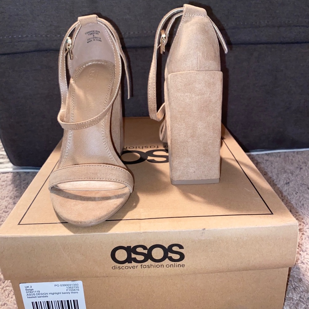 ASOS nude chunky heels - never worn